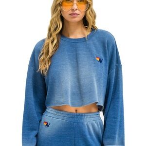 NWT - Aviator Nation Essential Cropped Crew Sweatshirt